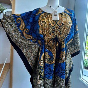 Piel Embellished Paisley Tunic With Gold Accents – One Size
